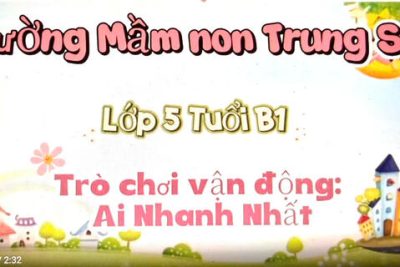 Trò chơi vận động liên hoàn có tên: Ai Nhanh Nhất của các bé lớp 5 tuổi B1